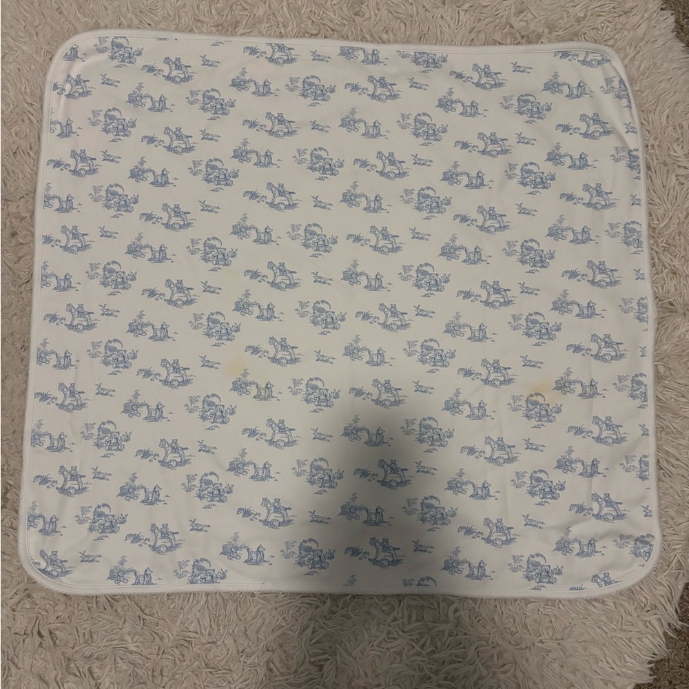 Nella Pima blue toile blanket